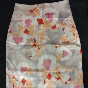 Ann Taylor Floral silk Colorful Stretch Pencil Skirt Size 4